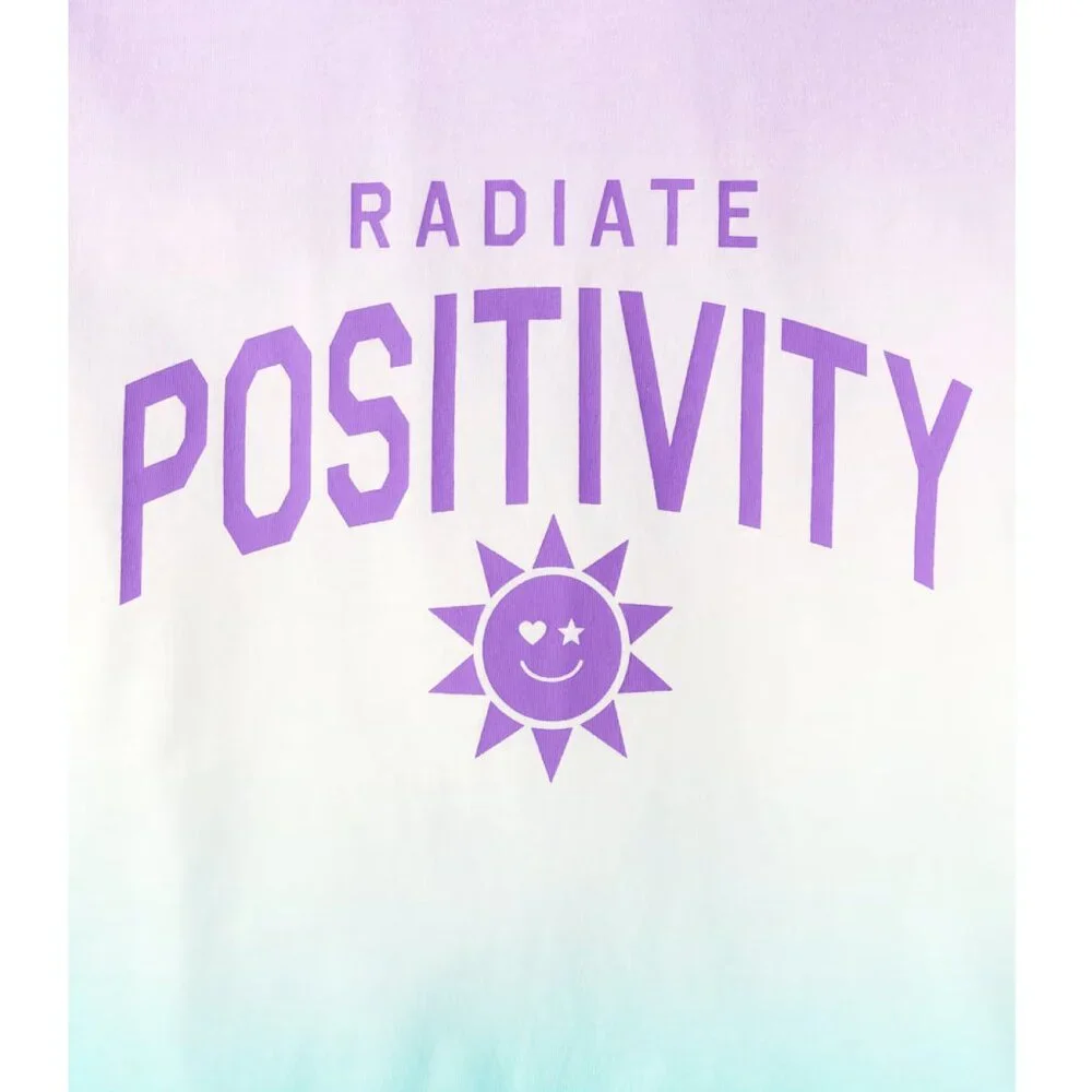 Sugar & Jade Childrens Place Girls Cropped Oversized Graphic Tee Dip Dye Top NWT